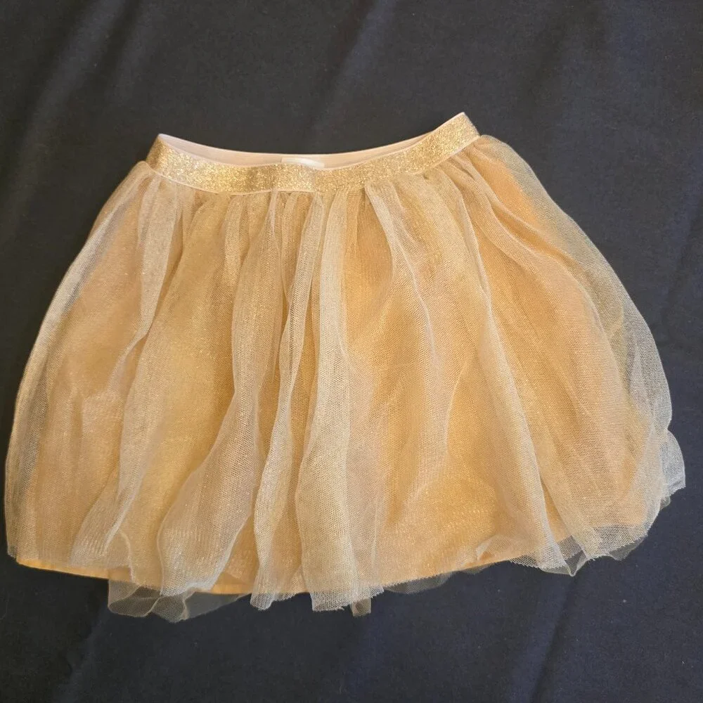 Girls Gold CRAZY 8 Tulle Tutu Skirt sz M 7/8